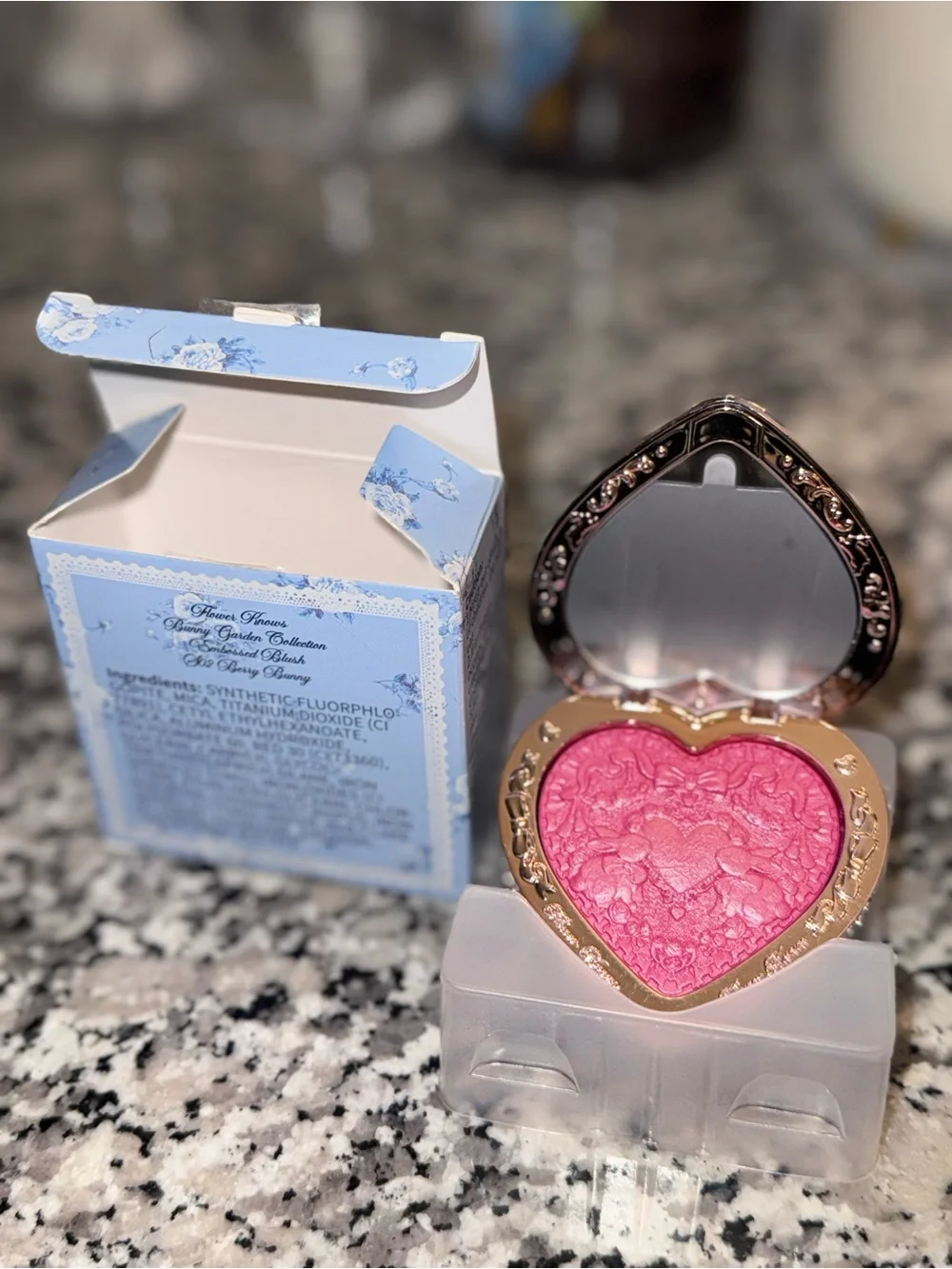 Heart-Shaped Pink Blush Compact